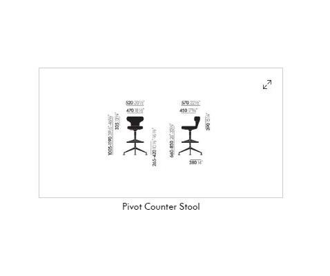 Pivot Counter Stool With Four-Star Base Stools Vitra 