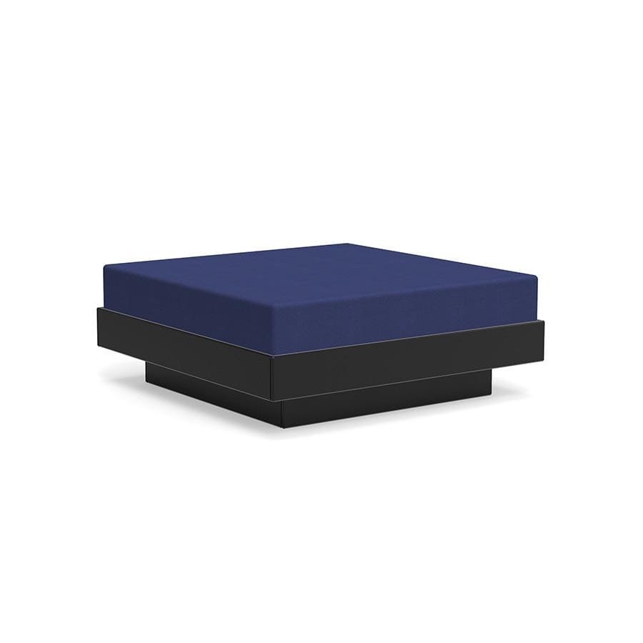 Platform One Ottoman Ottoman Loll Designs Black Canvas Navy 