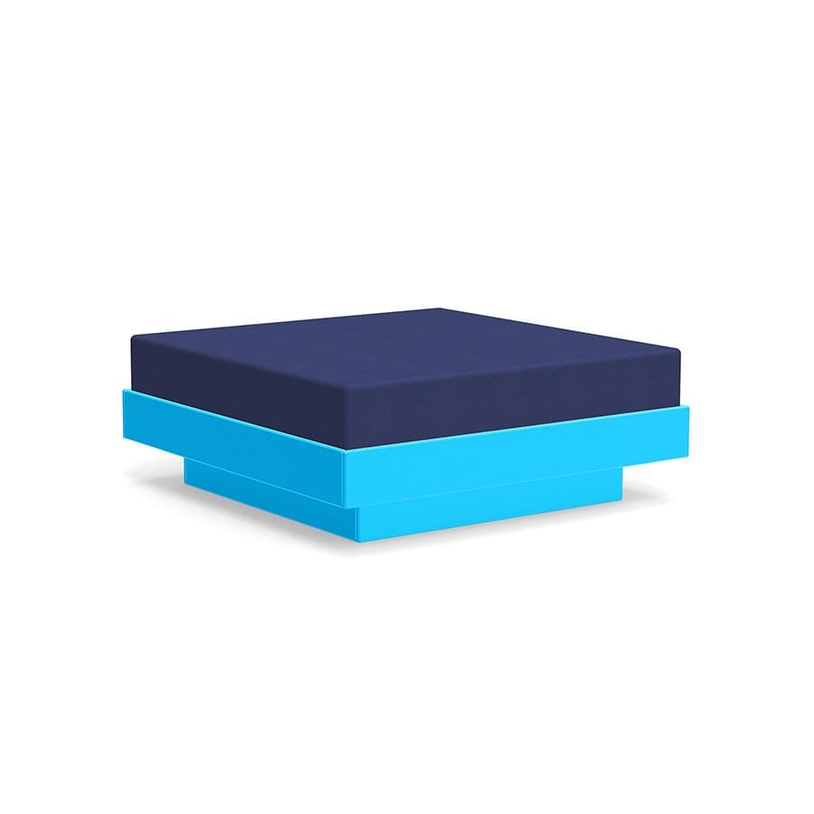 Platform One Ottoman Ottoman Loll Designs Sky Blue Canvas Navy 