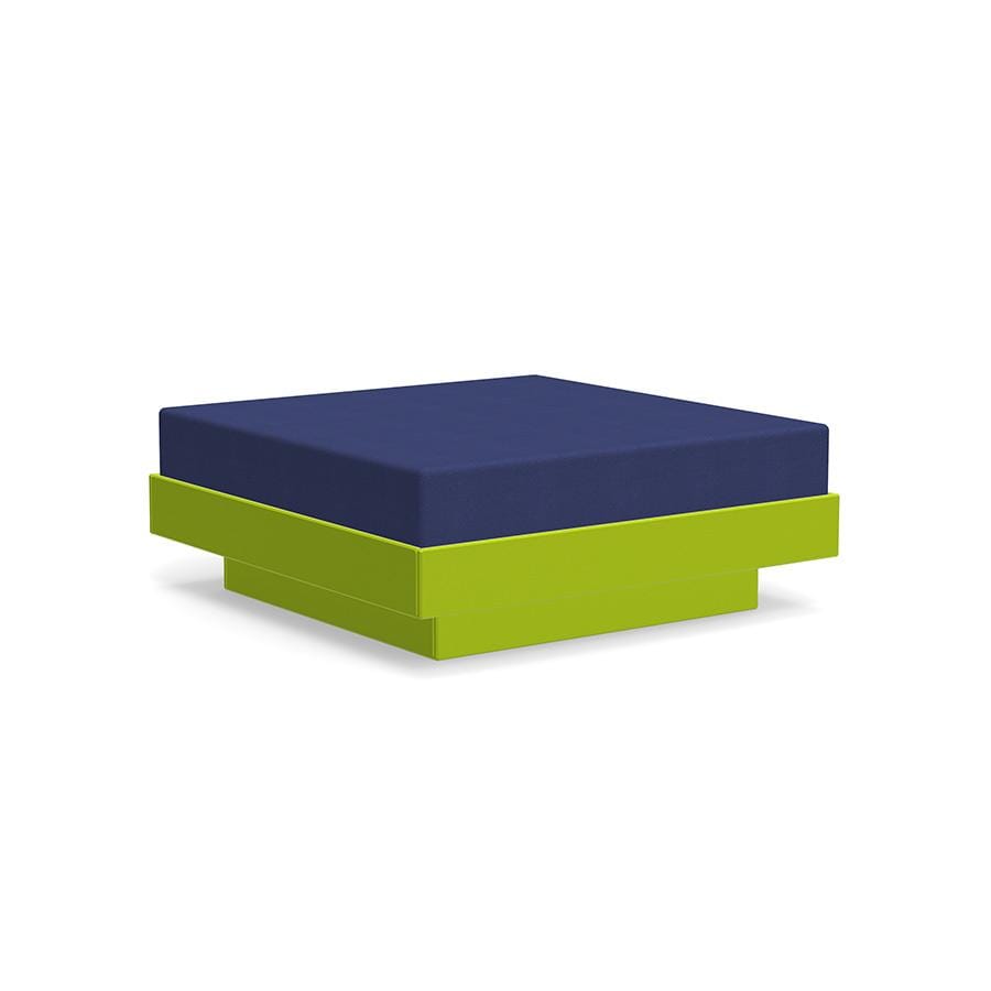 Platform One Ottoman Ottoman Loll Designs Leaf Green Canvas Navy 