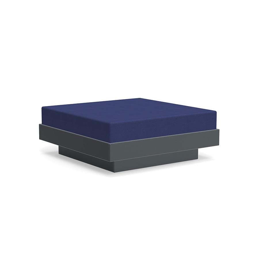 Platform One Ottoman Ottoman Loll Designs Charcoal Grey Canvas Navy 