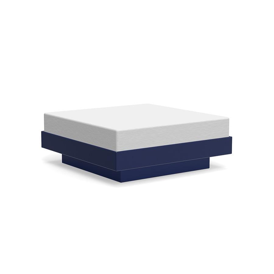 Platform One Ottoman Ottoman Loll Designs Navy Blue Cast Silver 