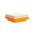 Platform One Ottoman Ottoman Loll Designs Sunset Orange Canvas Flax 