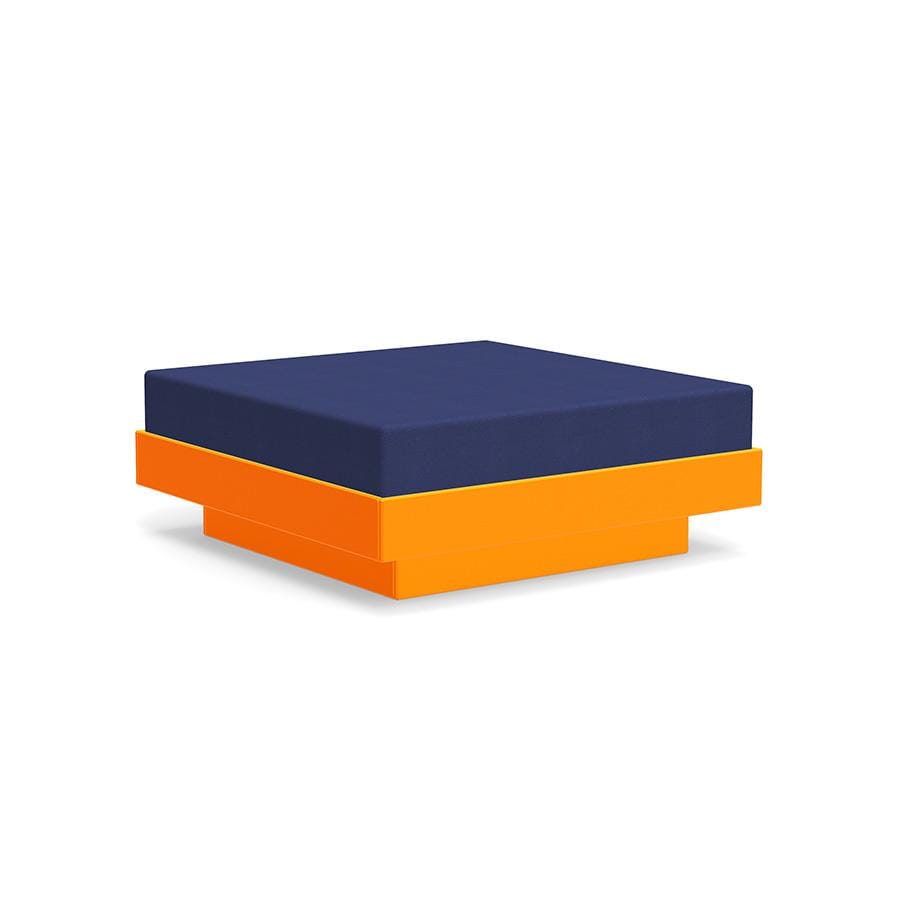 Platform One Ottoman Ottoman Loll Designs Sunset Orange Canvas Navy 