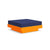 Platform One Ottoman Ottoman Loll Designs Sunset Orange Canvas Navy 