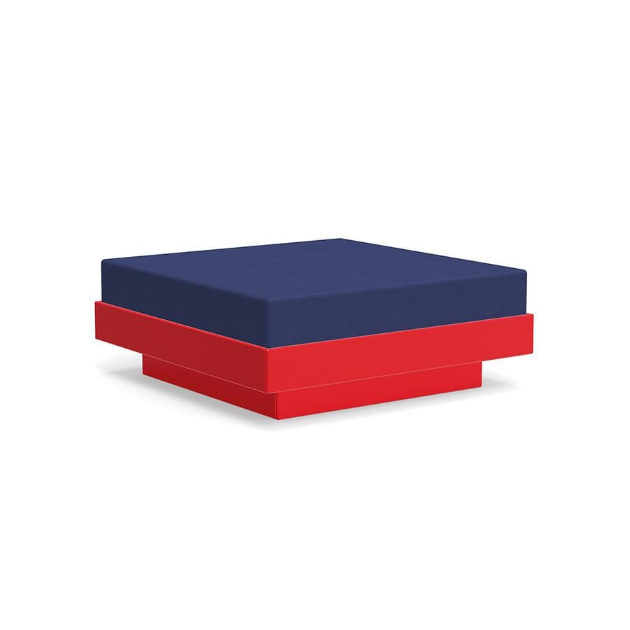 Platform One Ottoman Ottoman Loll Designs Apple Red Canvas Navy 