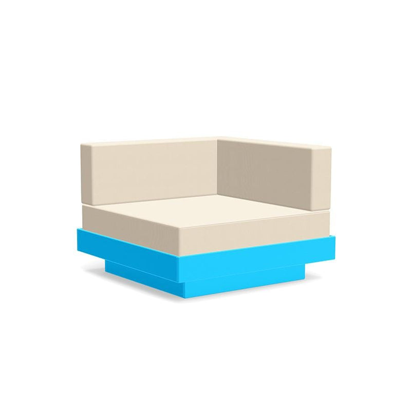 Platform One Sectional Corner Sofas Loll Designs Sky Blue Canvas Flax 
