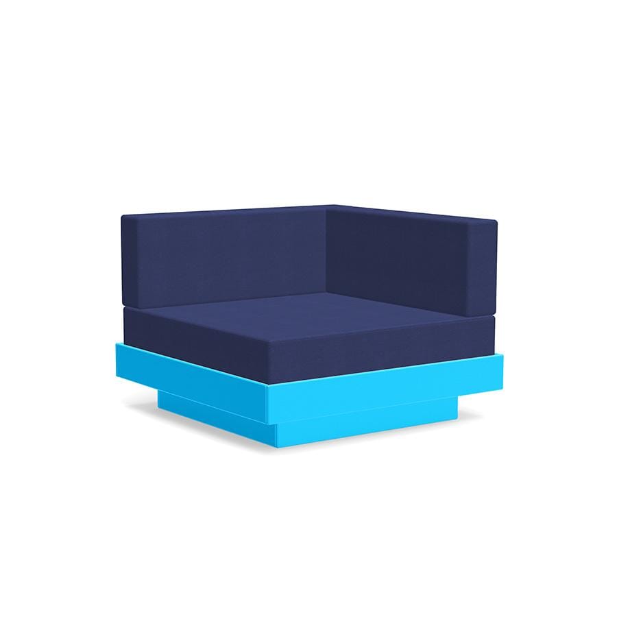 Platform One Sectional Corner Sofas Loll Designs Sky Blue Canvas Navy 