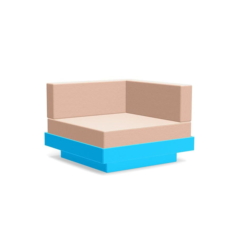 Platform One Sectional Corner Sofas Loll Designs Sky Blue Cast Petal 