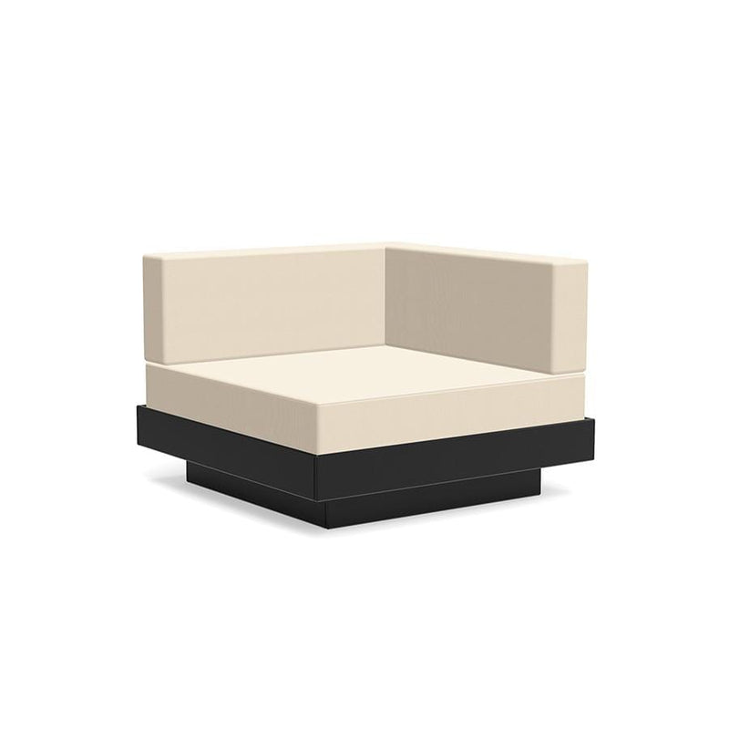 Platform One Sectional Corner Sofas Loll Designs Black Canvas Flax 
