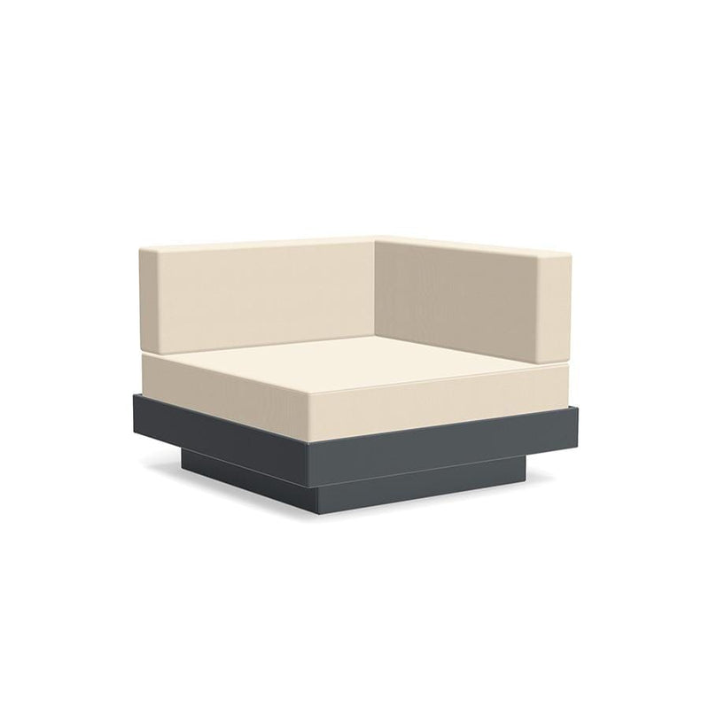 Platform One Sectional Corner Sofas Loll Designs Charcoal Grey Canvas Flax 