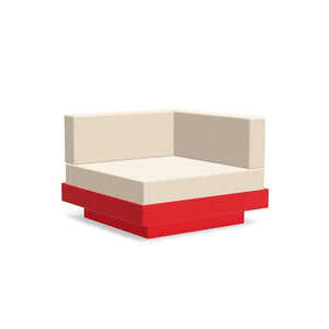 Platform One Sectional Corner Sofas Loll Designs Apple Red Canvas Flax 