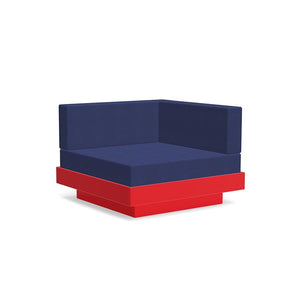 Platform One Sectional Corner Sofas Loll Designs Apple Red Canvas Navy 