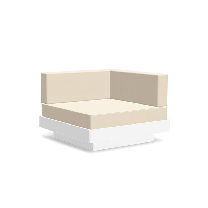 Platform One Sectional Corner Sofas Loll Designs Cloud White Canvas Flax 