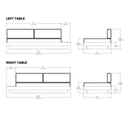 Platform One Sofa with Left or Right Table Sofas Loll Designs 
