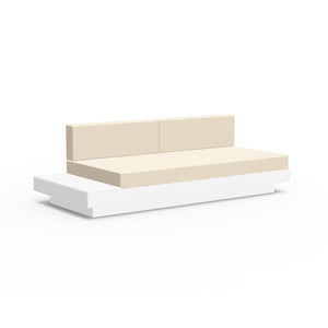Platform One Sofa with Left or Right Table Sofas Loll Designs Cloud White Canvas Flax 