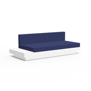 Platform One Sofa with Left or Right Table Sofas Loll Designs Cloud White Canvas Navy 