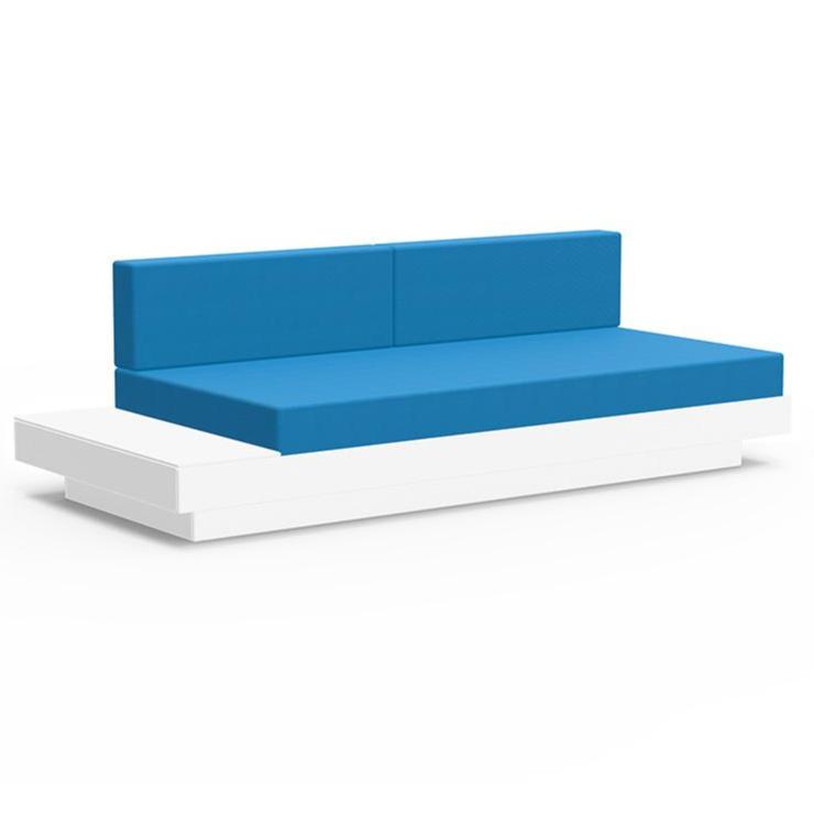 Platform One Sofa with Left or Right Table Sofas Loll Designs Cloud White Canvas Regatta 