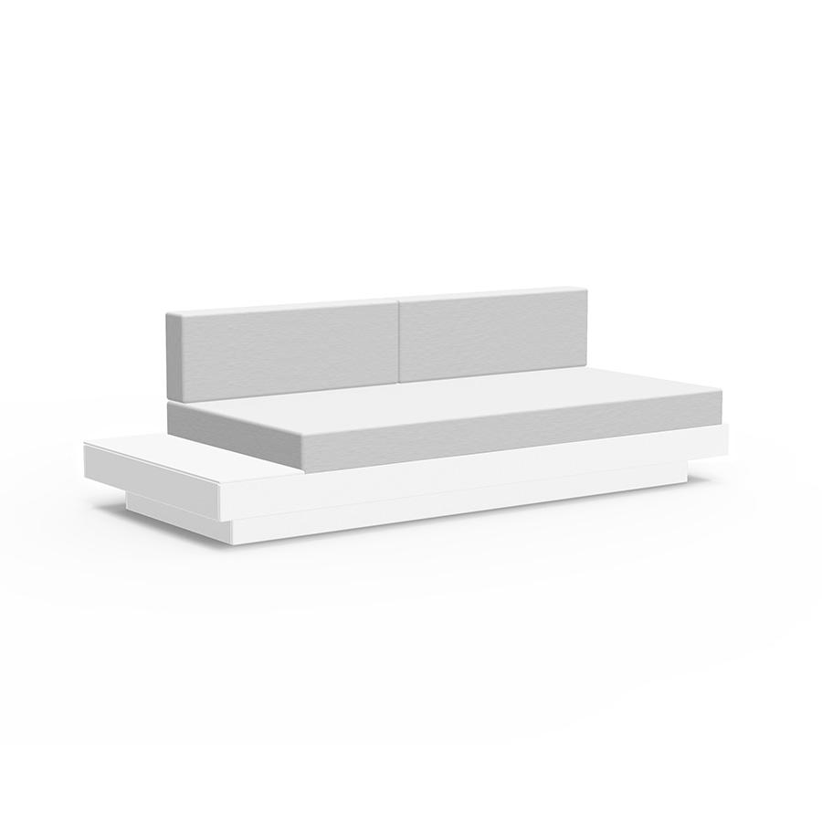 Platform One Sofa with Left or Right Table Sofas Loll Designs Cloud White Cast Silver 