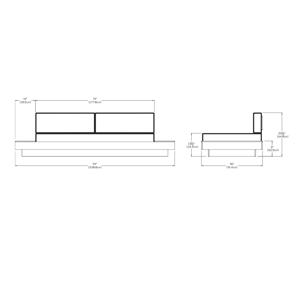 Platform One Sofa with Tables Sofas Loll Designs 