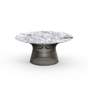 Platner Bronze 36" Coffee Table Coffee Tables Knoll Polished Finish Arabescatto Marble Top: White-grey + $1887.00 