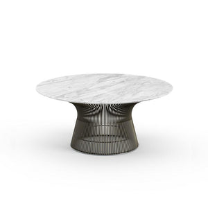 Platner Bronze 36" Coffee Table Coffee Tables Knoll Polished Finish Carrara Marble Top: White-grey + $1997.00 