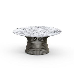 Platner Bronze 36" Coffee Table Coffee Tables Knoll Satin Finish Arabescatto Marble Top: White-grey + $1887.00 