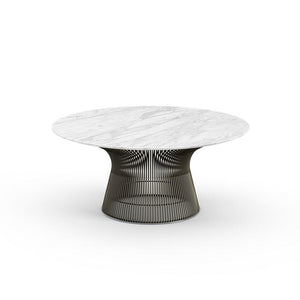 Platner Bronze 36" Coffee Table Coffee Tables Knoll Satin Finish Carrara Marble Top: White-grey + $1997.00 