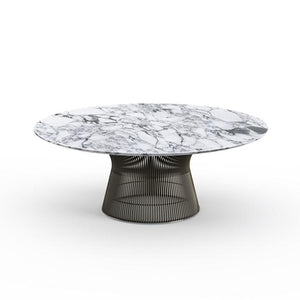 Platner Bronze 42" Coffee Table Coffee Tables Knoll Polished Finish Arabescatto Marble Top: White-grey + $2102.00 