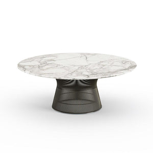 Platner Bronze 42" Coffee Table Coffee Tables Knoll Polished Finish Calacatta Marble Top: White-grey/beige + $2813.00 