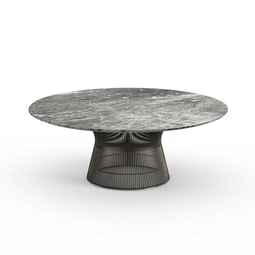 Platner Bronze 42" Coffee Table Coffee Tables Knoll Polished Finish Grey Marble Top: Light grey + $2102.00 