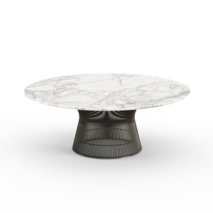 Platner Bronze 42" Coffee Table Coffee Tables Knoll Satin Finish Calacatta Marble Top: White-grey/beige + $2813.00 