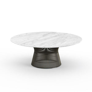 Platner Bronze 42" Coffee Table Coffee Tables Knoll Satin Finish Carrara Marble Top: White-grey + $2165.00 