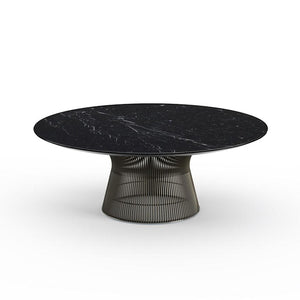 Platner Bronze 42" Coffee Table Coffee Tables Knoll Satin Finish Arabescatto Marble Top: White-grey + $2102.00 