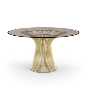 Platner Dining Table - 54 Inch Dining Tables Knoll 18K Gold Plated Bronze Glass 