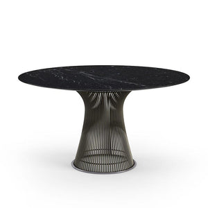 Platner Dining Table Dining Tables Knoll Metallic Bronze Nero Marquina marble, Satin finish 