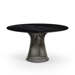 Platner Dining Table Dining Tables Knoll Metallic Bronze Nero Marquina marble, Shiny finish 