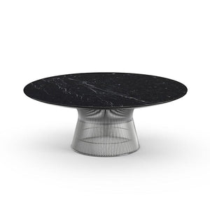 Platner Nickel 42" Coffee Table Coffee Tables Knoll Satin Finish Nero Marquina Marble Top: Black + $1984.00 