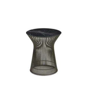 Platner Side Table side/end table Knoll Metallic Bronze Nero Marquina marble, Shiny finish 