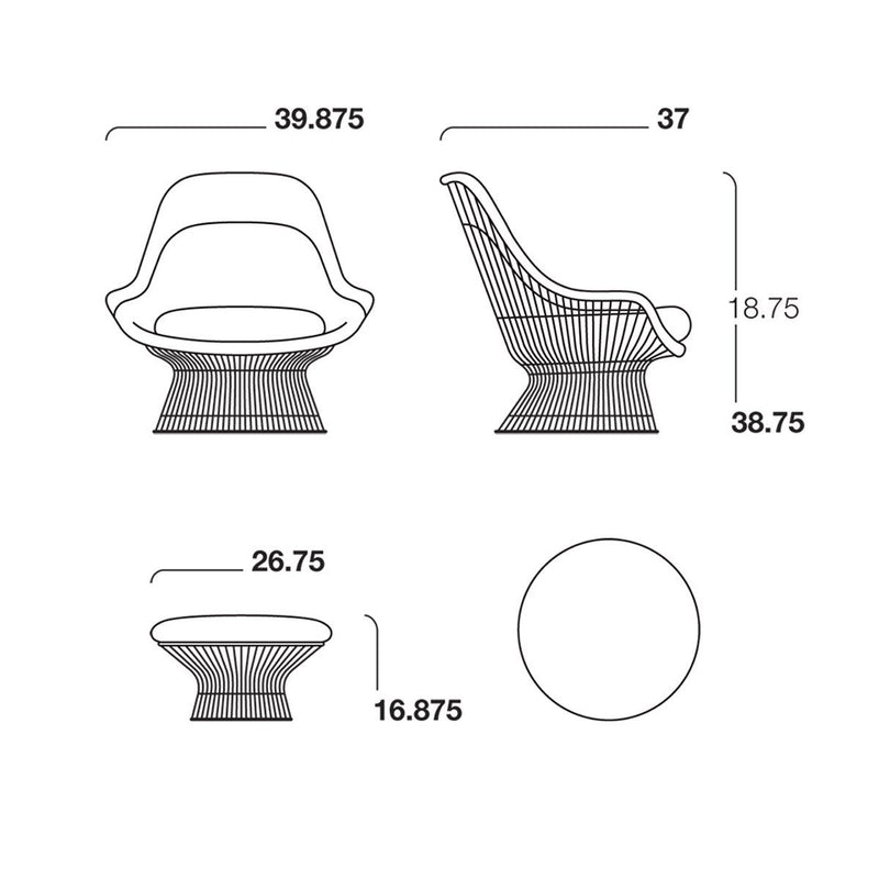 Platner Metallic Bronze Easy Chair lounge chair Knoll 