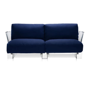 Pop Outdoor Two-Seater Sofa Sofa Kartell Transparent Blue-Sunbrella 