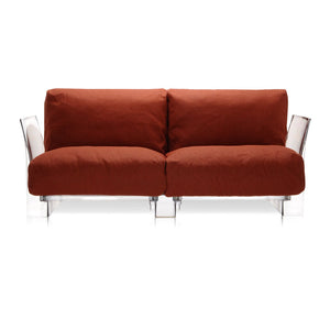 Pop Outdoor Two-Seater Sofa Sofa Kartell Transparent Orange-Ikon 