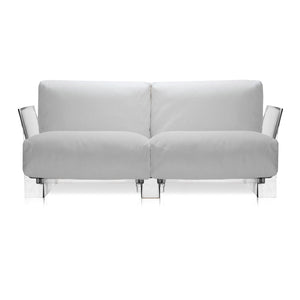 Pop Outdoor Two-Seater Sofa Sofa Kartell Transparent White-Ikon 