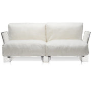 Pop Outdoor Two-Seater Sofa Sofa Kartell Transparent White-Sunbrella 