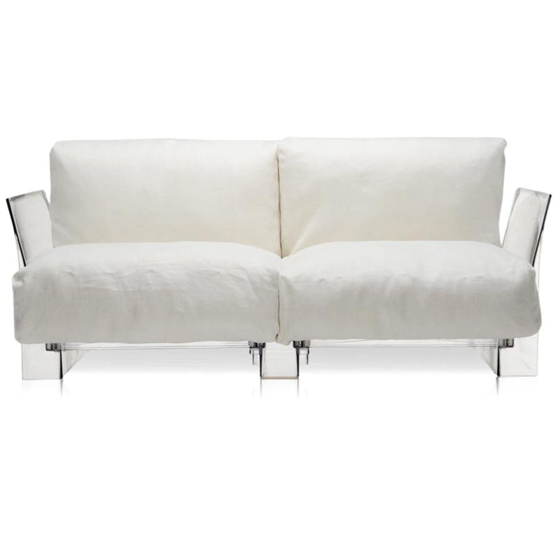 Pop Outdoor Two-Seater Sofa Sofa Kartell Transparent White-Sunbrella 