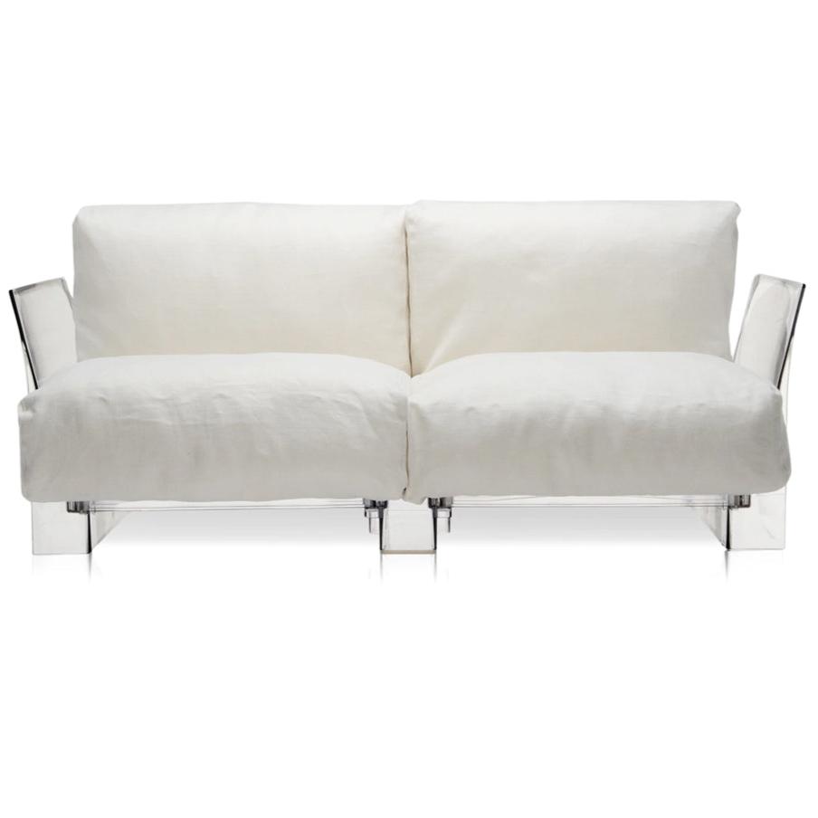 Pop Outdoor Two-Seater Sofa Sofa Kartell Transparent White-Sunbrella 