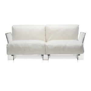 Pop Outdoor Two-Seater Sofa Sofa Kartell Transparent White-Sunbrella 