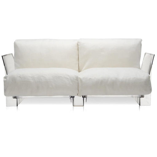 Pop Outdoor Two-Seater Sofa Sofa Kartell Transparent White-Sunbrella 