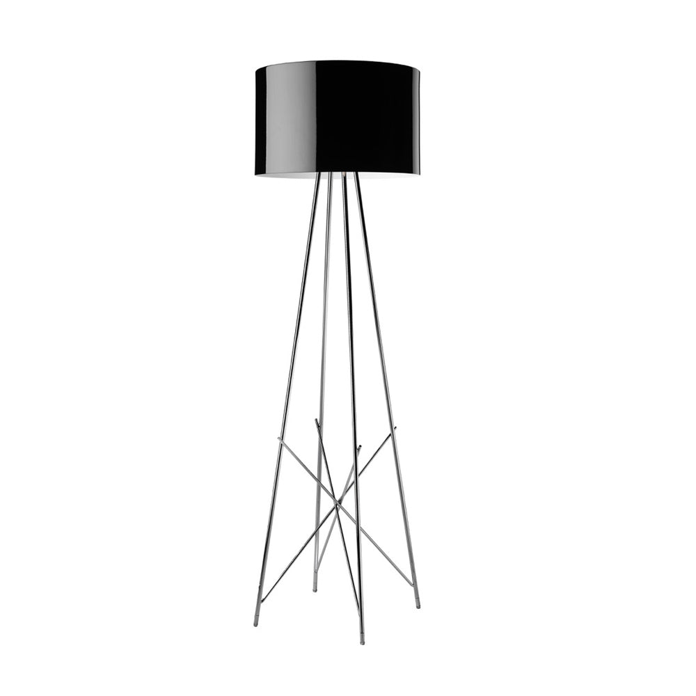 Ray Floor Lamp Floor Lamps Flos F1 Glossy Black Halogen