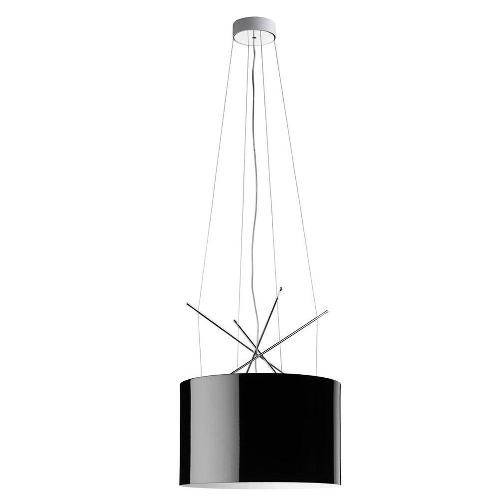 Ray Suspension Lamp hanging lamps Flos Glossy White Painted Metal - Halogen 